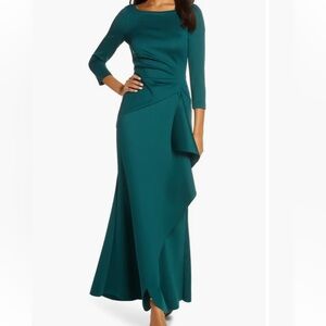 Eliza J Elegant Teal Gathered Dress.